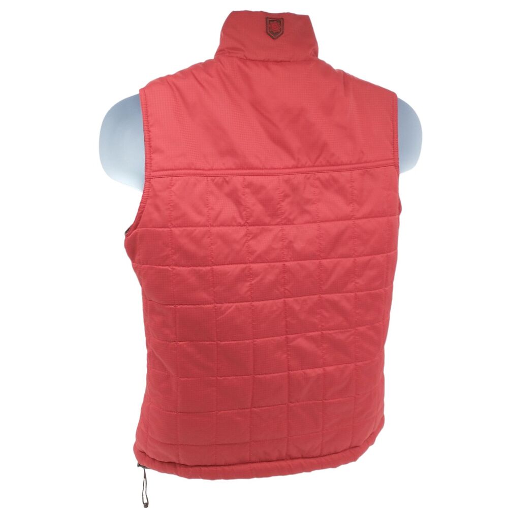Ruff Hewn Reversible Quilted Zip Vest Red Brown Ripstop Drawstring Womens Medium - Picture 2 of 16